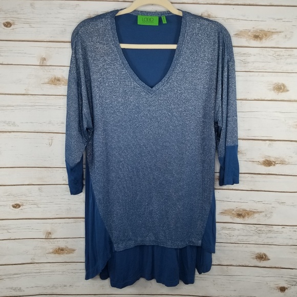 LOGO by Lori Goldstein striped layered tunic